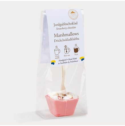 Drickchokladklubba - Jordgubbschoklad & Marshmallows