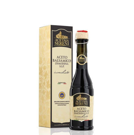 Acetaia Sereni Balsamico di Modena IGP. Lagrad på fat i minst 8 år.